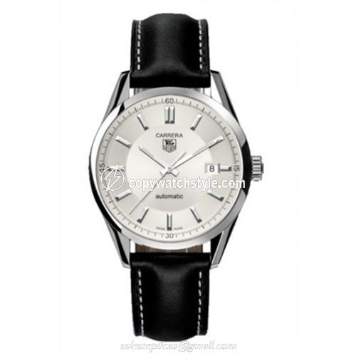 TAG Heuer Carrera Calibre 5 39 Stainless Steel / Silver / Calf WV211A.FC6202