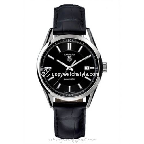 TAG Heuer Carrera Calibre 5 39 Stainless Steel / Black / Alligator WV211B.FC6180 TAG Heuer Carrera Calibre 5 39 Stainless Steel / Black / Alligator WV211B.FC6180