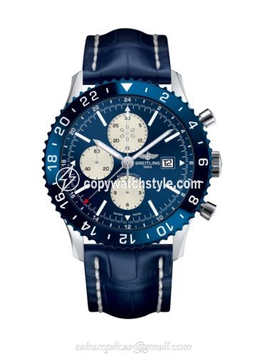 Breitling Chronoliner Stainless Steel / Blue / Croco Y2431016.C970.746P Breitling Chronoliner Stainless Steel / Blue / Croco Y2431016.C970.746P