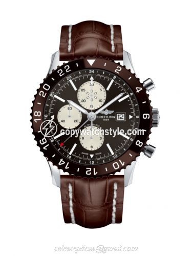Breitling Chronoliner Stainless Steel / Bronze / Croco Y2431033.Q621.756P Breitling Chronoliner Stainless Steel / Bronze / Croco Y2431033.Q621.756P